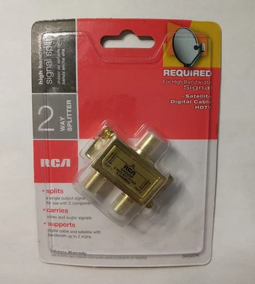 RCA 2 Way High Bandwidth Signal Splitter - Image 1 of 2