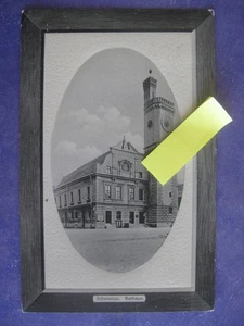 alte passepartout schmuck postkarte schwiebus lebus rathaus um 1900 - Bild 1 von 2