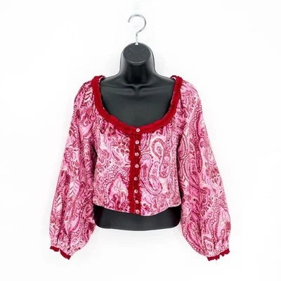 Blusa feminina Free People média Dare Me de veludo combo retrô - Imagem 1 de 4