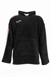 Mass Effect N7 Black Unisex Blanket Hoodie One Size Official NEW - Picture 1 of 5