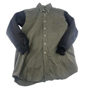 Vintage Ralph Lauren Shirt Mens Extra Large Green Sweatshirt Sleeves Button - Picture 1 of 8