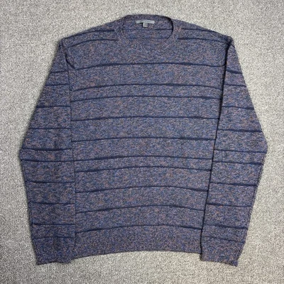 Suéter tejido a rayas John Varvatos azul multicolor mezcla de algodón para hombre talla grande Foto 1 de 4