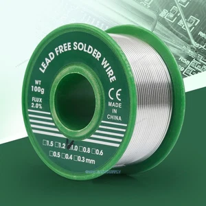 Alambre de soldadura en rollo 1,0 mm 100 g Sn99,3 Cu0,7 núcleo de colofonia fundente 2,0 % sin plomo - Imagen 1 de 7