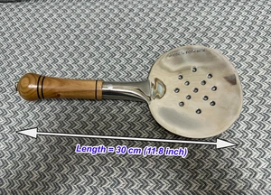 Uzbek plov lid, Uzbekistan Handmade Stainless Steel Skimmer (30 cm or 11.8 inch) - Picture 1 of 7