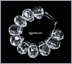 10 Clear Quartz Hand Cut Freeform Beads a.11x14mm #78136 - Bild 1 von 1