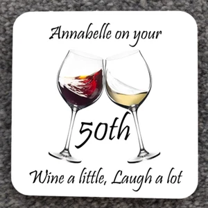 Personalised Birthday coaster any name any age 18th 21st 30th 40th 50th 60 plus - Picture 1 of 2