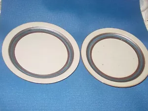 2 OTAGIRI JAPAN HORIZON SPEISETELLER 10 1/2" BLAUES BAND DESIGNS STEINZEUG MODERN - Bild 1 von 5