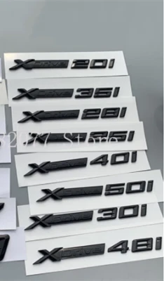 Gloss Black BMW XDrive 20i 25i 28i 30i 35i 40i 48i 50i Letters Side Trunk Badge — 第 1/4 张图片