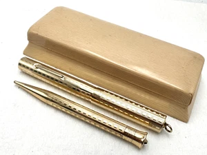 c1925 SHEAFFER GOLD FILLED RING TOP FOUNTAIN PEN PENCIL SET & CELLULOID CASE - Picture 1 of 17