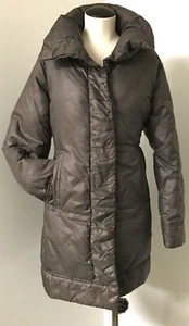 RAINFOREST DOWN PUFFER COAT BROWN HOODED OPERA COLLAR TRAVEL PACKABLE WARM L - Picture 1 of 12