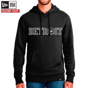 DETROIT MOTOR WHEEL BLACK NEW ERA FRENCH TERRY HOODIE Gm Ford MotorCity 313 Car - Picture 1 of 3