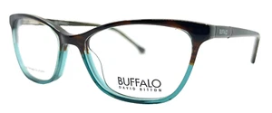 BUFFALO - BW009 BRN 53/16/140 - BROWN / TEAL - NEW Authentic WOMEN EYEGLASSES - Picture 1 of 2