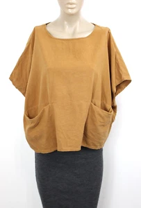 Camisa Jamie + The Jones Talla S The Pocket Box Top 100% Seda Cruda Óxido Pequeña - Imagen 1 de 13