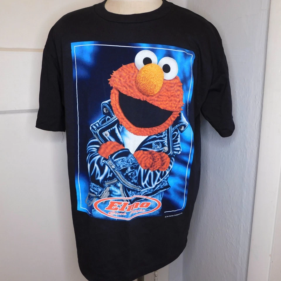 Vtg Sz XL Elmo Big Face Sesame Street T Shirt Single Stitch Hip Hop Rap Tee USA - Image 1 of 4