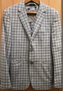 CAVANI, LIGHTWEIGHT PALE GREY CHECK BLAZER / JACKET & WAISTCOAT SIZE 38 - Picture 1 of 7