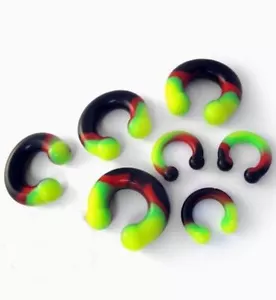 Hufeisen Flexi Silikon Rasta schwer 2 Stärke 5/8" 8 mm Kugeln * - Bild 1 von 4