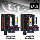 02 chevrolet led headlights - 4PCS 9005 9006 LED Combo Headlight Kit Bulbs 6000K Cool White COB High Low Beam