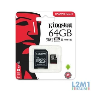 KINGSTON MICRO SD 64GB CLASSE 10 SCHEDA MEMORIA MOTOROLA NOKIA CANVAS SELECT - Imagen 1 de 1