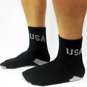 12pk Mens Socks Everyday Cushion Athletic Fitness Crew Training Black 10-13 Usa - Picture 1 of 1