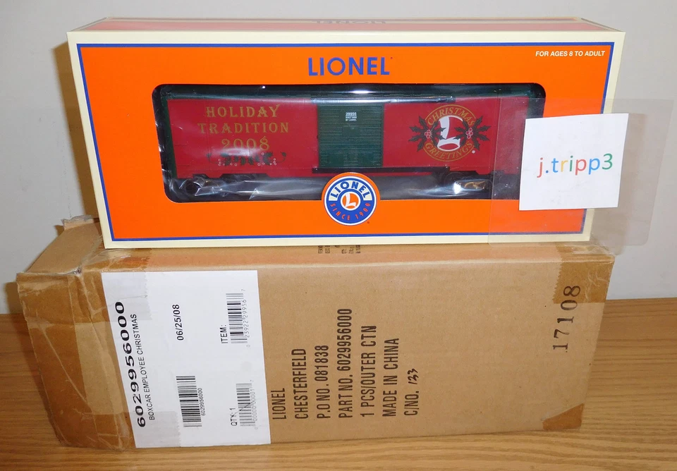 Lionel 6-29956 Employee Christmas O Gauge Toy Train Boxcar 2008 Holiday Car Xmas - Image 1 of 1