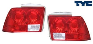 fit 1999-2004 Ford Mustang Euro Rear Tail Lights RED Lens TYC PAIR NIB - Bild 1 von 1