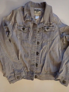 Girls Oshkosh Size 12 Jean Jacket Light Wash Denim Button Up - Picture 1 of 17