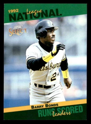 Barry Bonds 1993 Score Seelct Card #40 Pittsburgh Pirates - Image 1 of 2