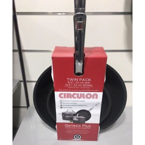 New Circulon Genesis + Frypan Twin Pack RRP $239.90 22 & 32cm Induction Frypans