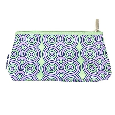 Bolso de viaje con cremallera Clinique By Jonathan Adler maquillaje cosmético verde y lavanda Foto 1 de 4