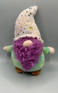 Gnome Teal With Purple Beard And Starry Hat 9” Stuffed Animal Plush - Picture 1 of 4
