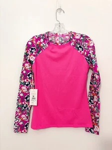 Maaji Diver Rashguard Medium Pink Floral Surf Paddle Swim - Picture 1 of 5