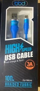 Micro USB Braided Charger Fast Charging 3 amp Cable Cord For Android Cell Phone - Picture 1 of 11