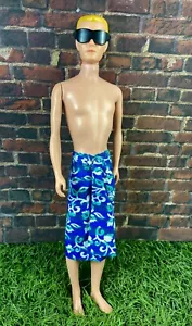 Vintage 1960 Ken Barbie Doll Blonde Painted Hair Mattel Straight Leg "In Hawaii" - Picture 1 of 24