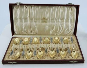 12 cucharas de moca Art Nouveau excepcionalmente hermosas Wilkens & Söhne Bremen alrededor de 1905 - Imagen 1 de 9
