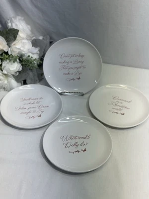 Awesome Set of 4 Dolly Parton Appetizer Plates Dolly Motivational Quotes 7” - Image 1 of 4