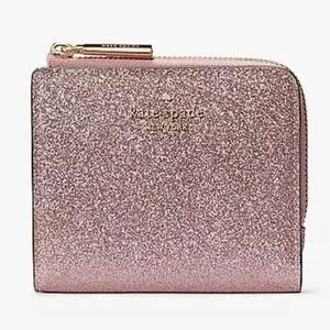 Cartera plegable Kate Spade New York Glimmer oro rosa brillo - Imagen 1 de 4