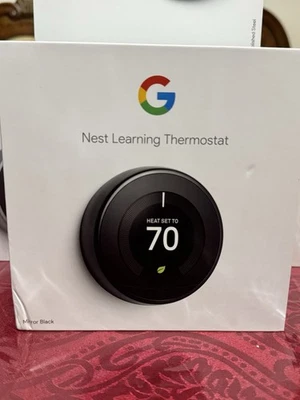 Google Nest Thermostat Learning 3rd Gen Mirror Black  New Open Box - Image 1 of 3