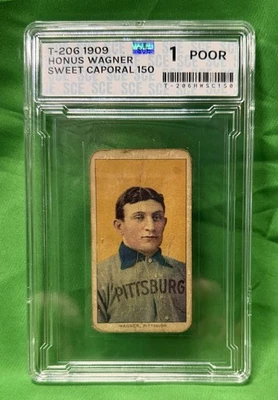Tarjeta de tabaco T-206 Honus Wagner, 1909, Sweet Caporal 150. Master Reprint Foto 1 de 2
