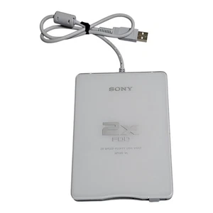 Sony USB Floppy Disk Drive 2X Speed FDD White Compact MPF88E Vintage - Afbeelding 1 van 7