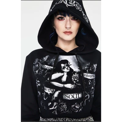 Sudadera con capucha corta Jawbreaker As Above So Below negra con capucha gótica punk para mujer XXL Foto 1 de 4