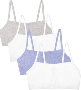 Fruit of the Loom Women's 38, Heather Grey/White/White/Blue 4-pack - Picture 1 of 7