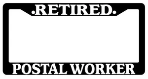 Black License Plate Frame Retired Postal Worker Auto Accessory Novelty - Picture 1 of 1