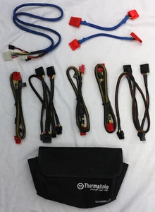 8 x Modular Thermaltake Power Supply PSU Cables MOLEX + PCI-E Connectors + Case - Photo 1/2