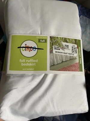 Falda de cama Circo tamaño completo blanca con volantes 14" Drop Target niños con volantes antipolvo Foto 1 de 2