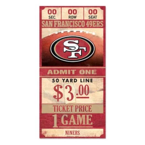 San Francisco 49ers Ticket Wood Sign 6x12 3/8" thick - Picture 1 of 1