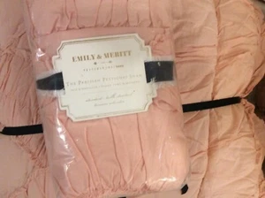 Pottery Barn Teen Emily Meritt Twin Pariser Petticoat Quilt & Sham hellrosa - Bild 1 von 1