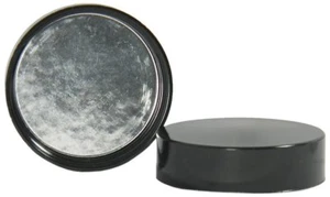 43mm 43/400 Plastic Caps, Black PP Polypro Smooth, FOIL LINED 12 pcs FAST SHIP - Picture 1 of 1