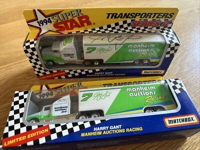 Matchbox Harry Gant Manheim Auctions Racing #7 Nascar Transporters AUTOGRAPHED - Image 1 of 4