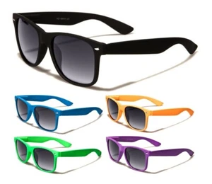 KIDS BOYS GIRLS SOLID COLOR CLASSIC CASUAL SQUARE SUNGLASSES RETRO 80S OUTDOOR - Picture 1 of 9