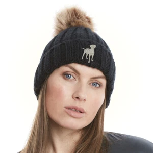 Rottweiler Rottie Clothing Gifts, Faux Fur Chunky Knit Pom Pom Beanie Hat. - Picture 1 of 8